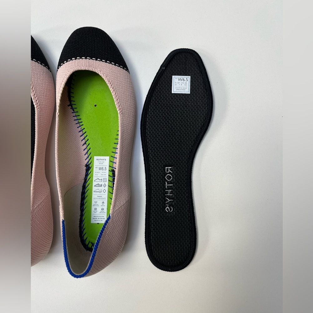 NWOB new never worn rothy’s (rothys) square toe flats in rosewater rare sz 6.5 - Picture 3 of 16
